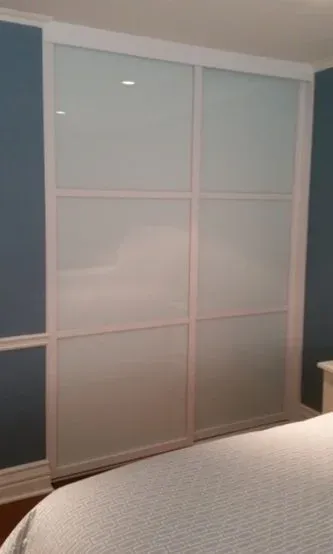 ER II 3-lite white glass sliding glass closet door