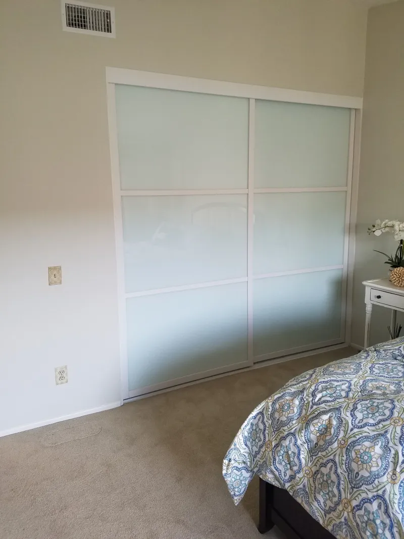 ER II 3-lite white sliding glass closet door