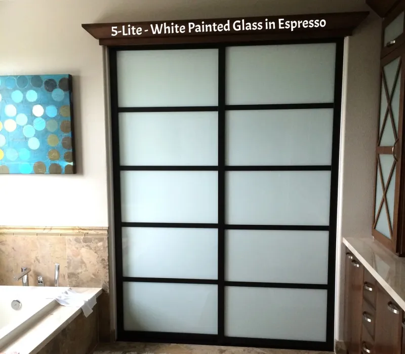 ER II 5-lite white glass sliding glass closet door