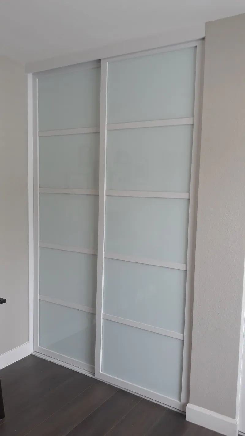 ER II 5-lite white glass sliding glass closet door
