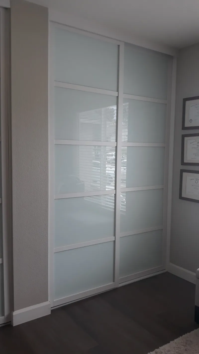 ER II 5-lite white glass sliding glass closet door