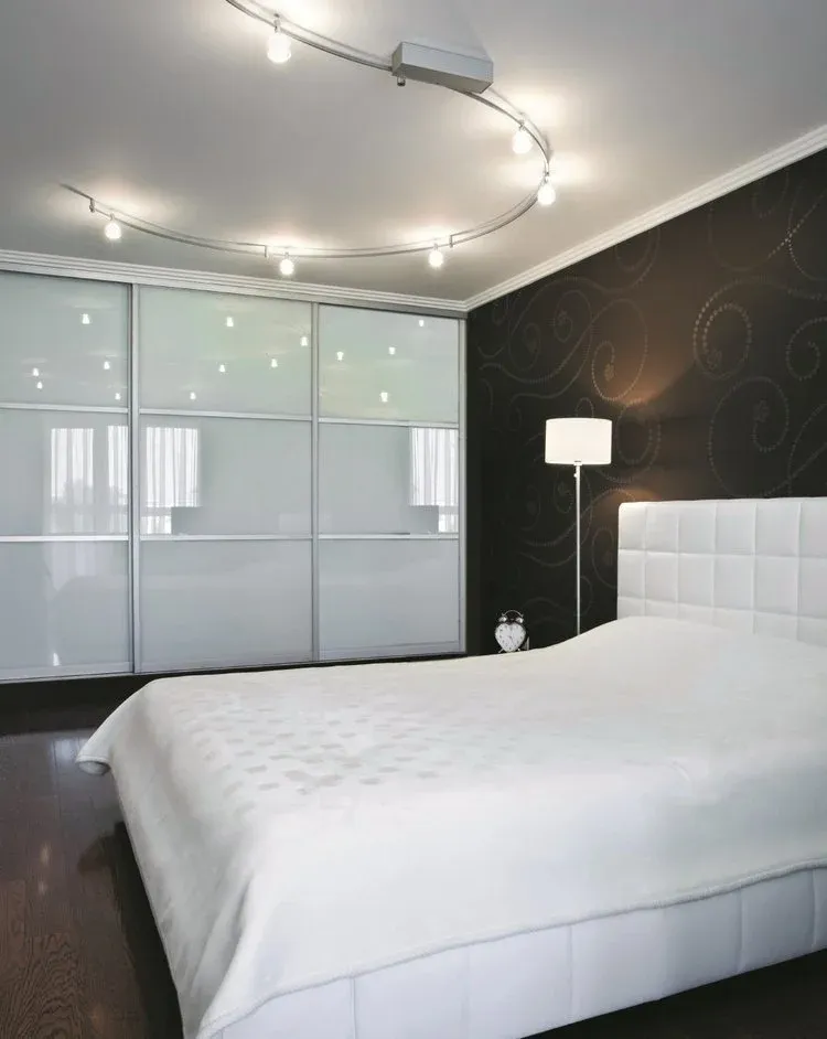 3-lite white glass sliding glass closet door