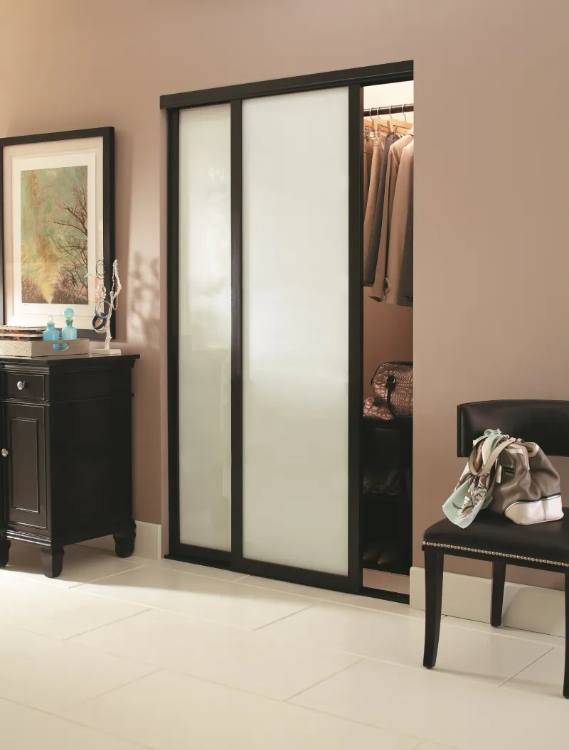 ER II 1-lite white glass sliding glass closet door
