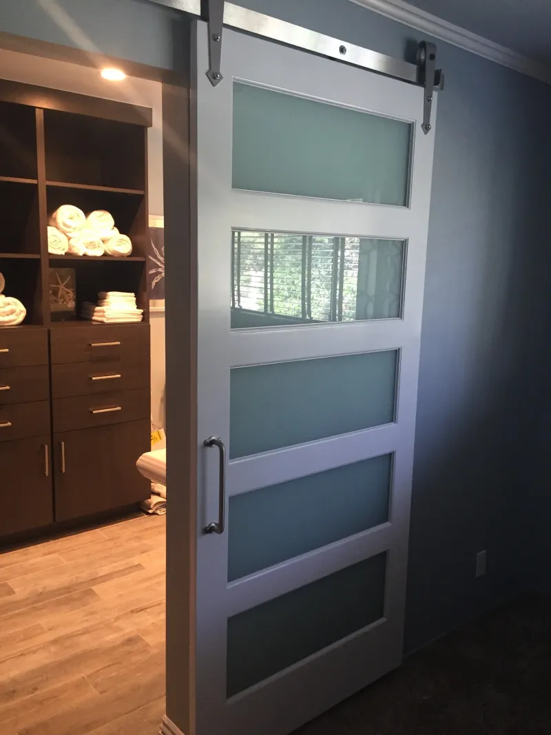5-lite privacy glass sliding glass closet door