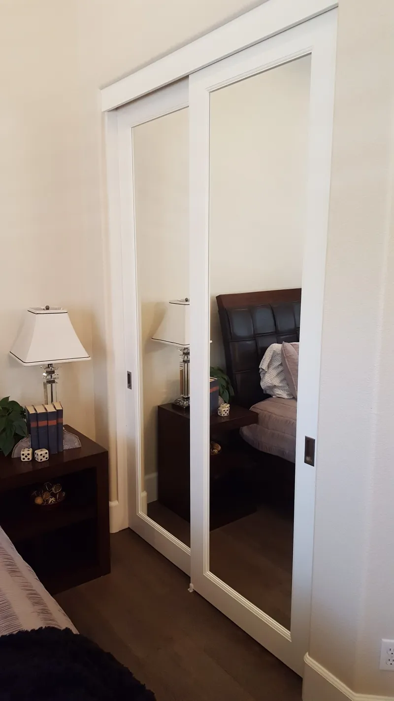 Elegant reflections mirrored closet door