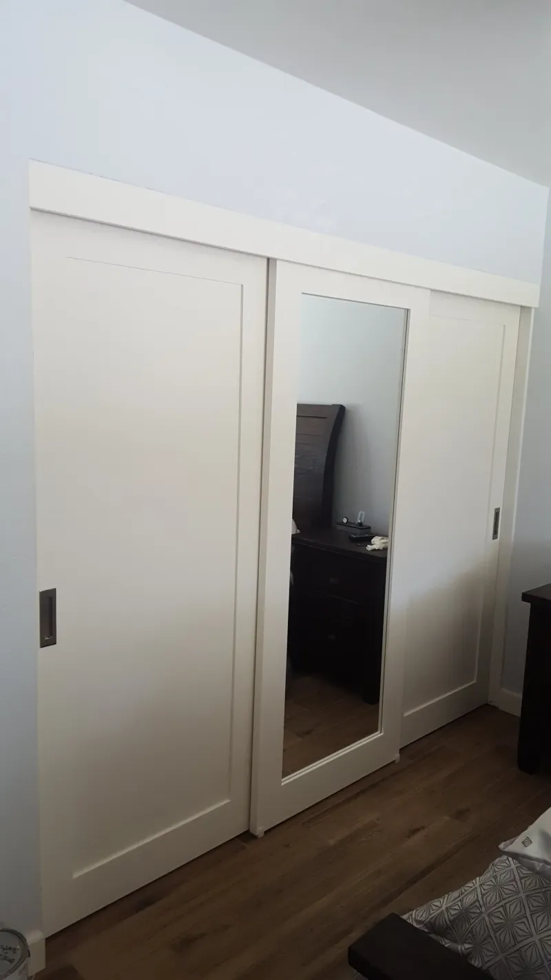 1 panel shaker & ER combo mirrored closet door