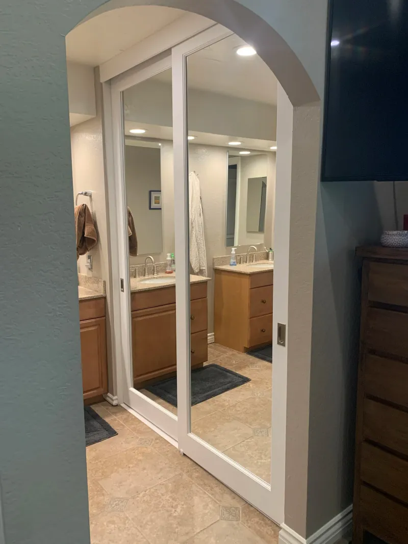 Elegant reflections mirrored closet door