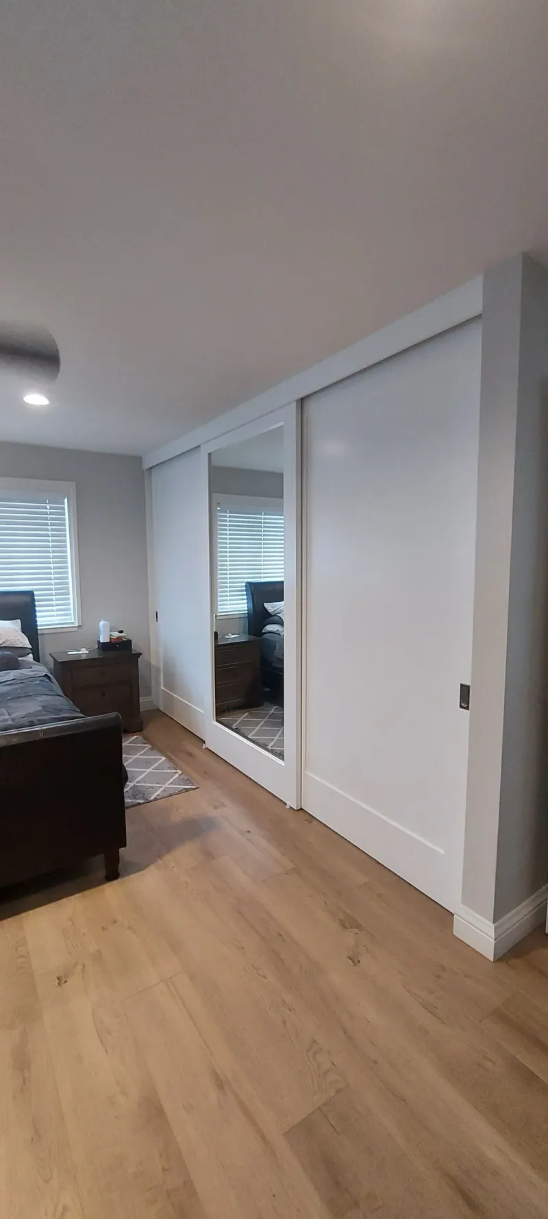 ER & 1 panel shaker mirrored closet door