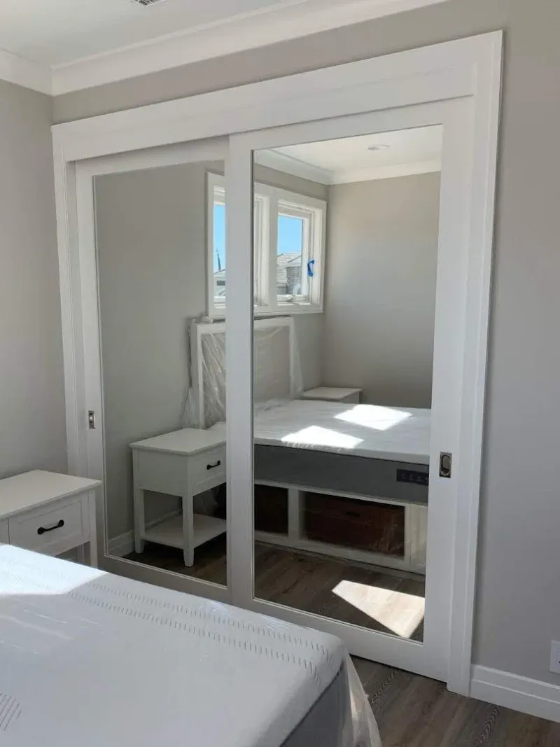 Elegant reflections mirrored closet door