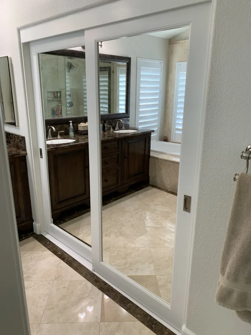 Elegant reflections mirrored closet door