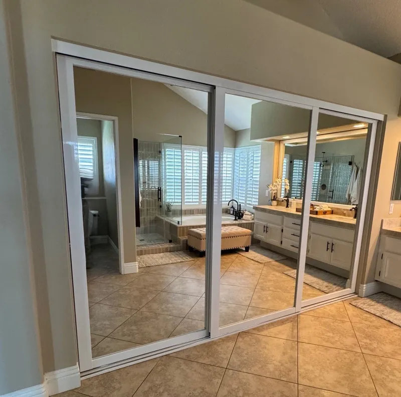 3 inch aluminum frame mirrored closet door