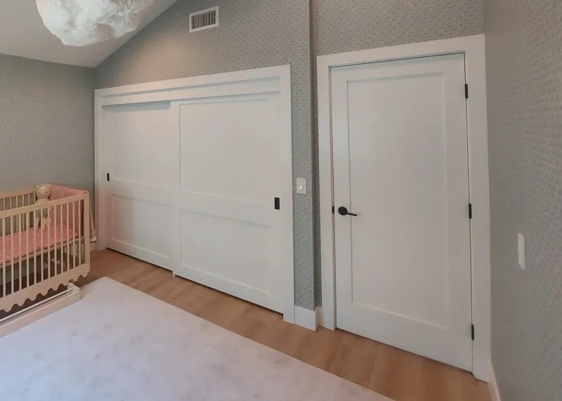 2 panel shaker sliding closet door
