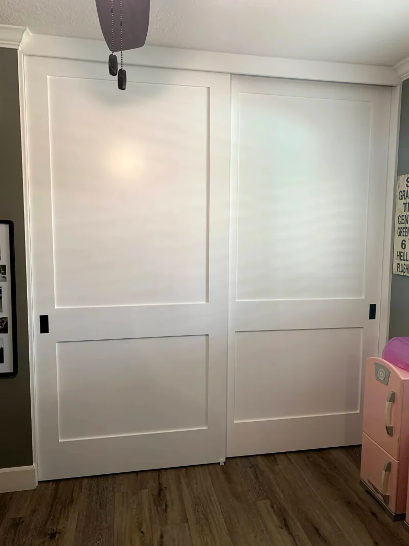 2 panel shaker sliding closet door