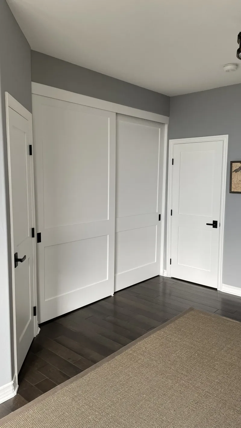 2 panel shaker sliding closet door