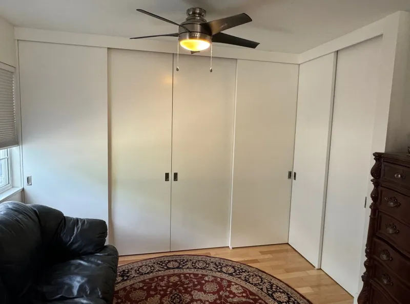 Flush doors sliding closet door