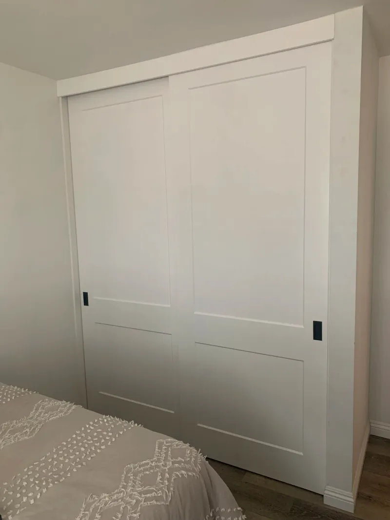2 panel shaker sliding closet door