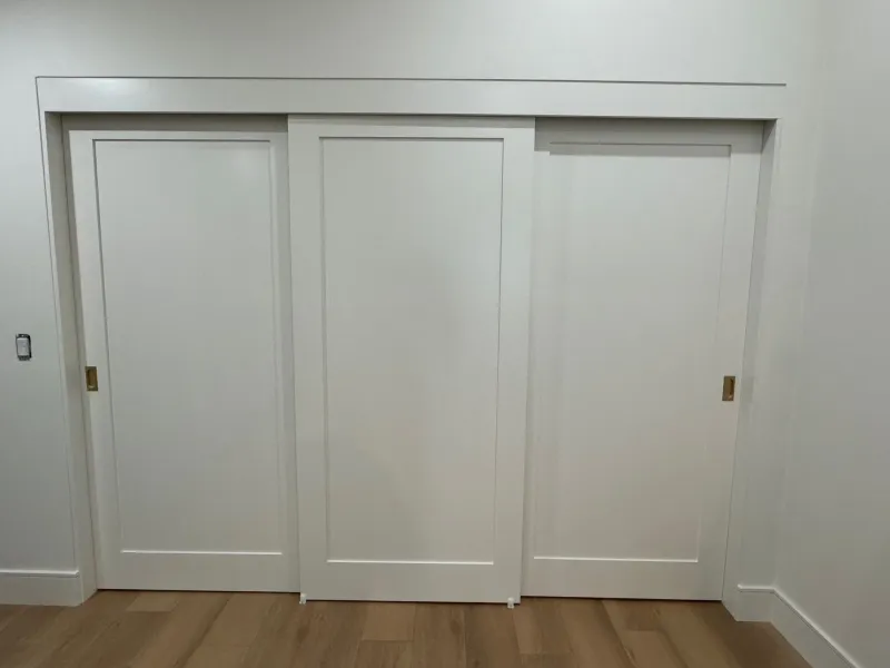 1 panel shaker 3 door system sliding closet door