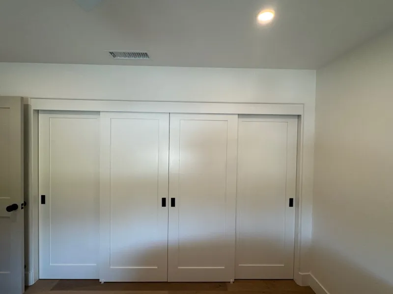 Shaker bypass doors sliding closet door