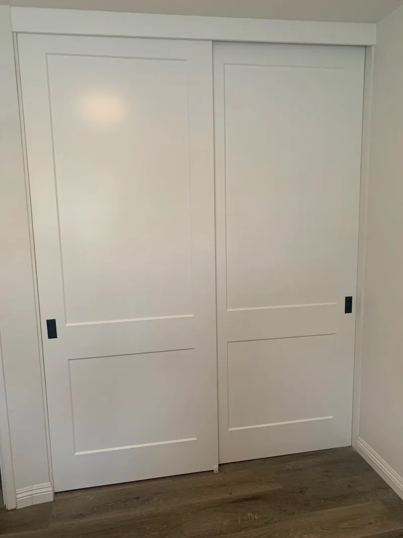 2 panel shaker sliding closet door