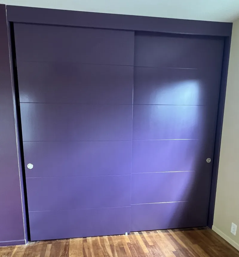 6 panel horizontal groove sliding closet door