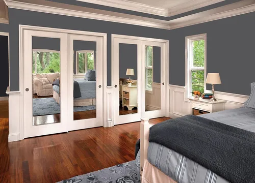 Mirrored doors sliding closet door