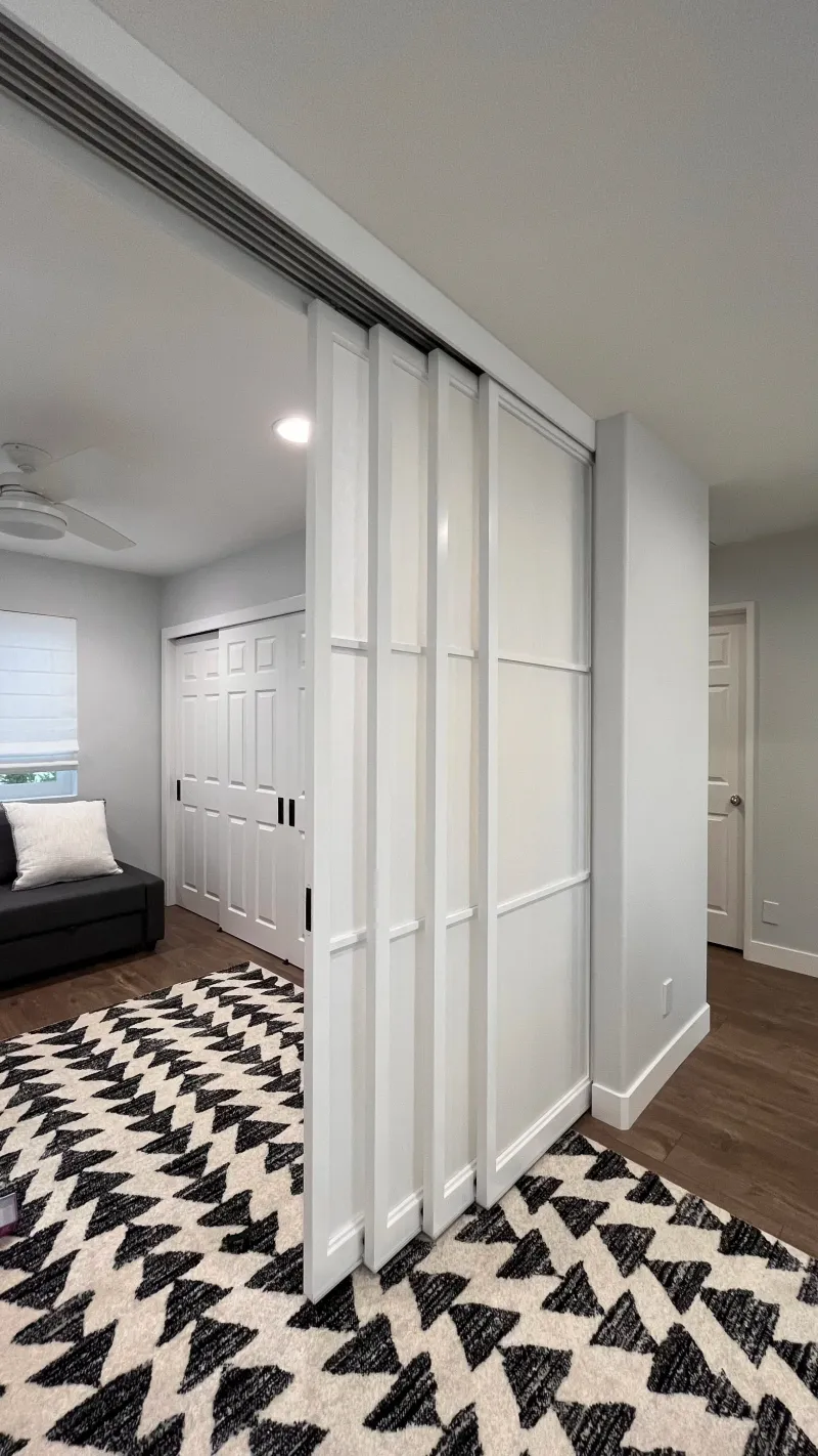 4 door quad track 3 lites shoji sliding closet door