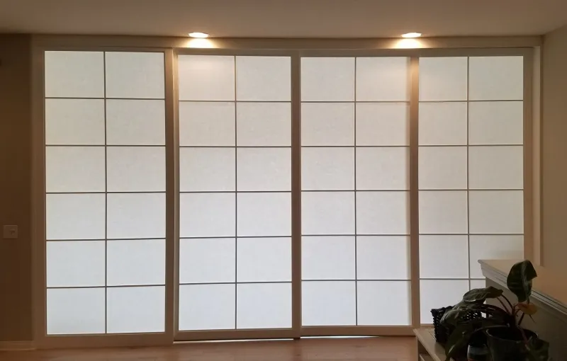 4 door quad track 12-lite shoji sliding closet door