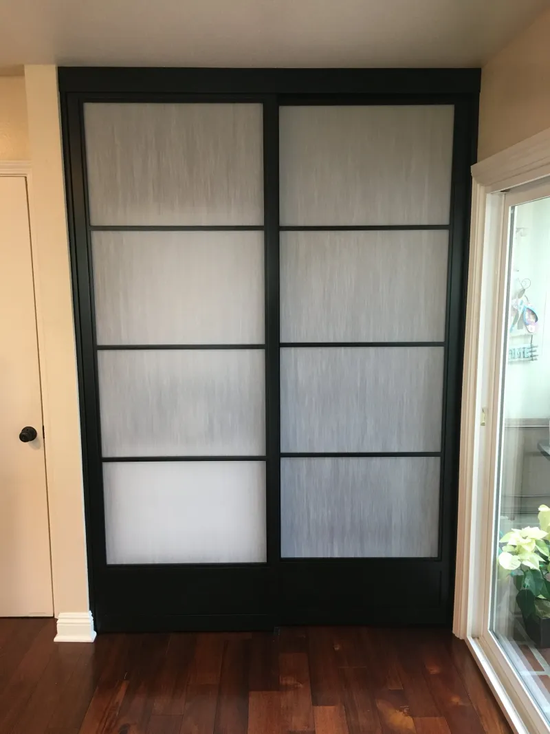 2 doors double track 4-lite shoji sliding closet door