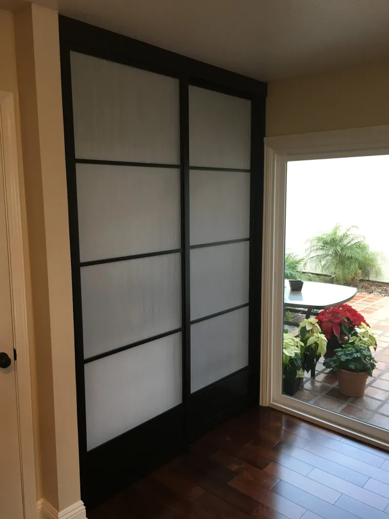 2 doors double track 4 lites shoji sliding closet door